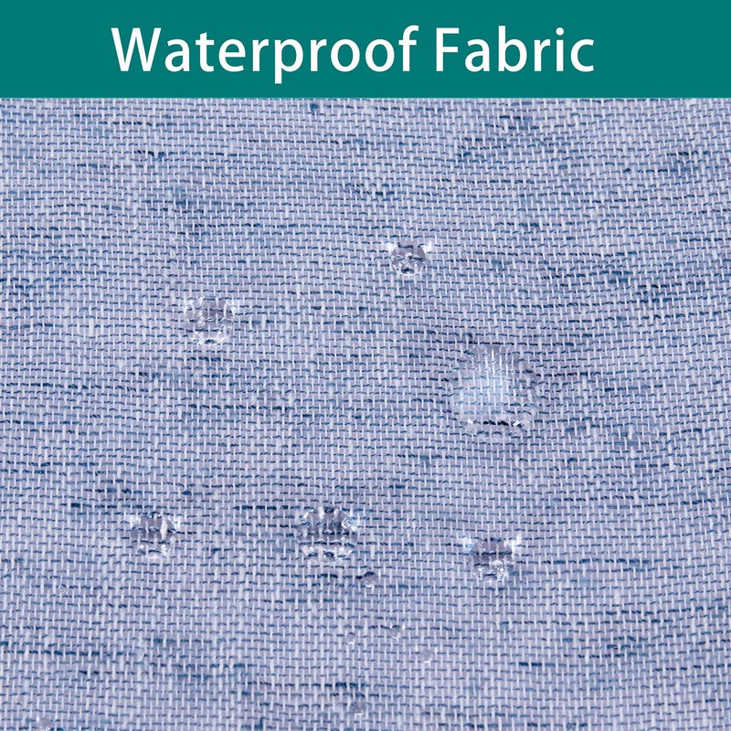 LORDTEX Burlap Linen Look Outdoor Curtains for Patio - 2 Panels Waterproof Sheer Curtains for Pergola, Porch, Cabana and Gazebo Grommet Indoor/Outdoor Voile Sheer Drapes (52 x 84 inch, Navy) - Image 3